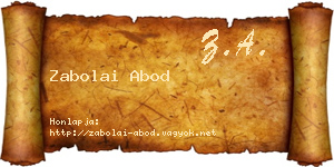 Zabolai Abod névjegykártya